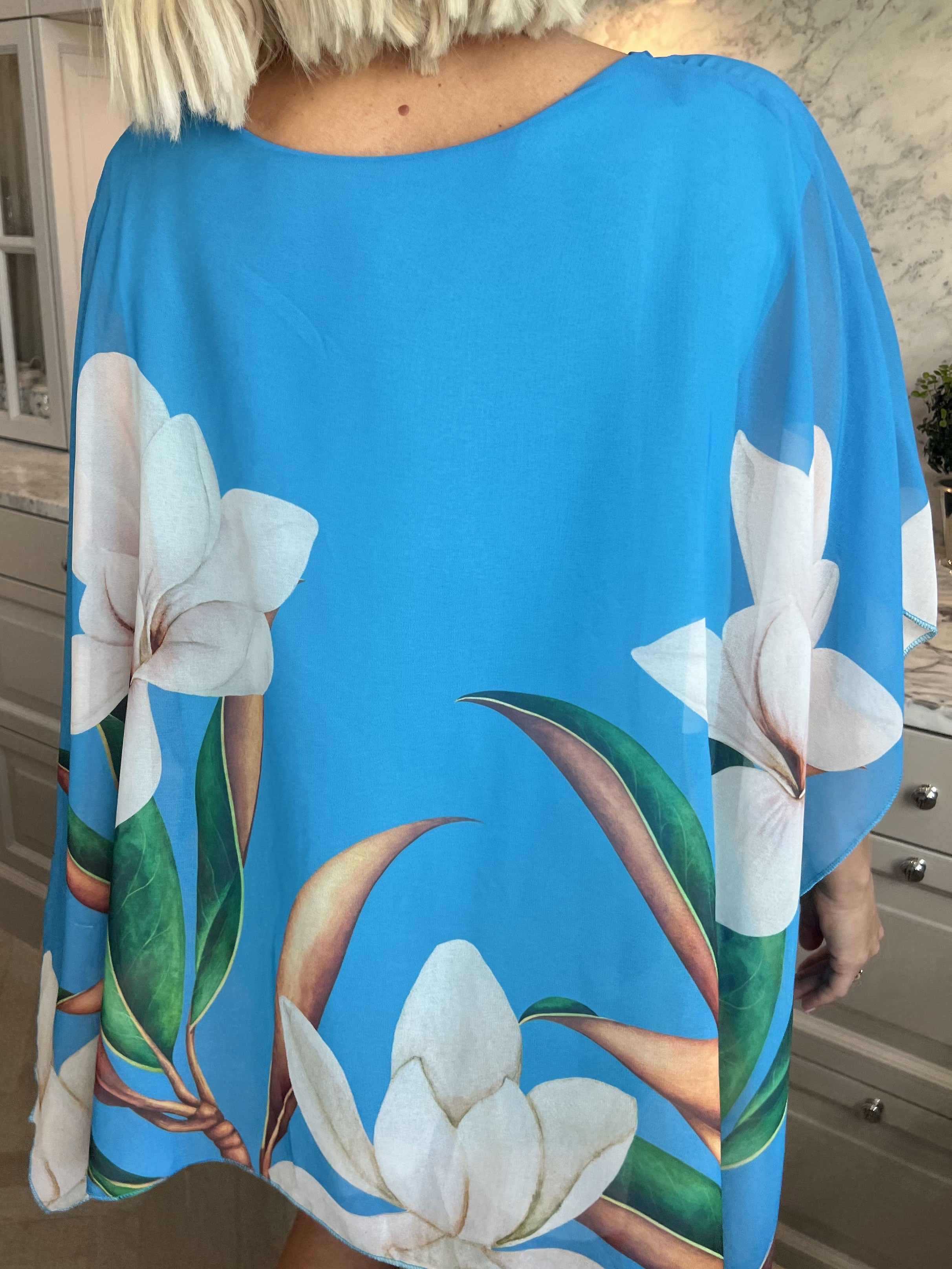 Mian - Färgglad tunika med chiffonlager - Black